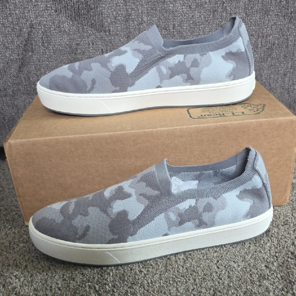 Gray Camouflage Slip-On Sneakers